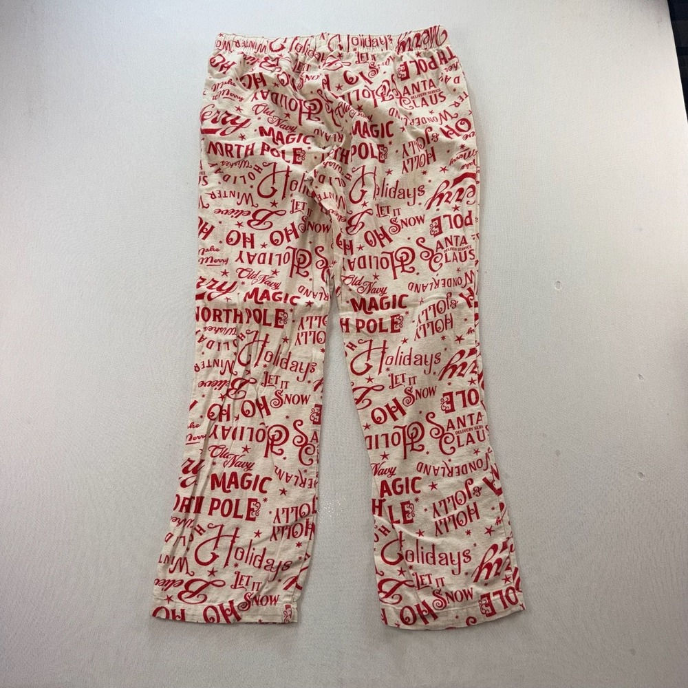 Old Navy Pajama Pants Womens M Red‎ Cream Holiday Christmas Match the Fam Good